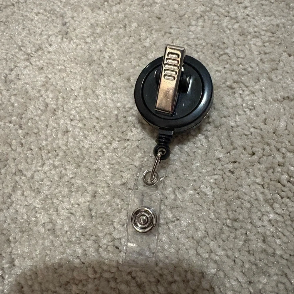 Floral Badge Reel with Clip